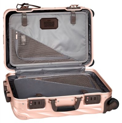 tumi rose gold luggage