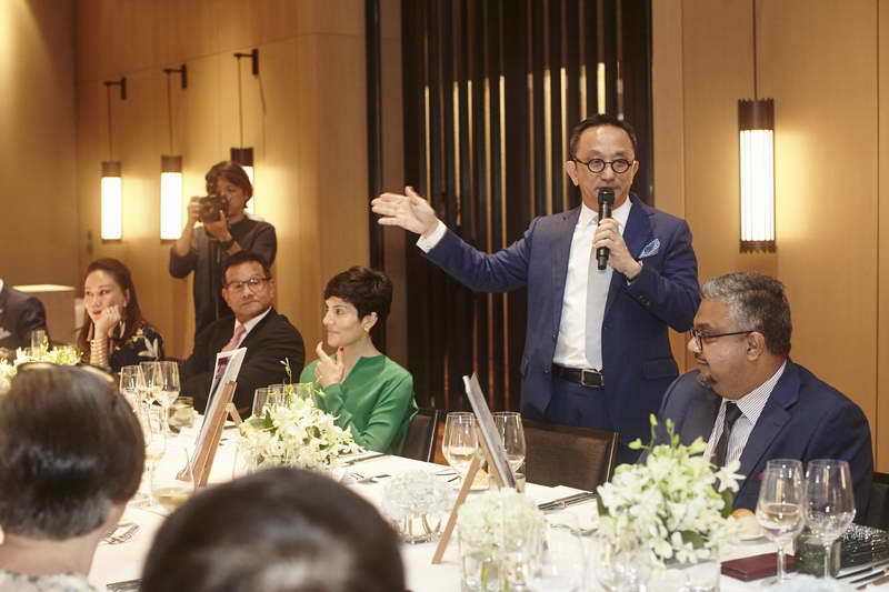 Datuk Lai Voon Hon welcoming guests of The Peak's Principal Dining Series event at The RuMa Hotel and Residences in 2019.